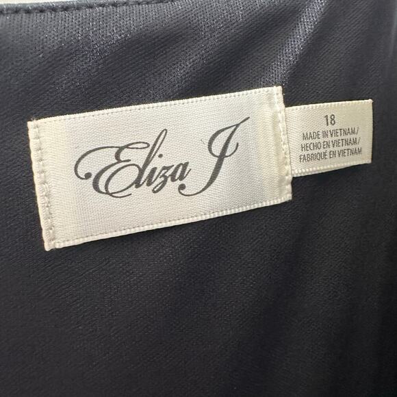 NWT Eliza J Satin Twist Sheath Dress Black Size 18 - Picture 7 of 7